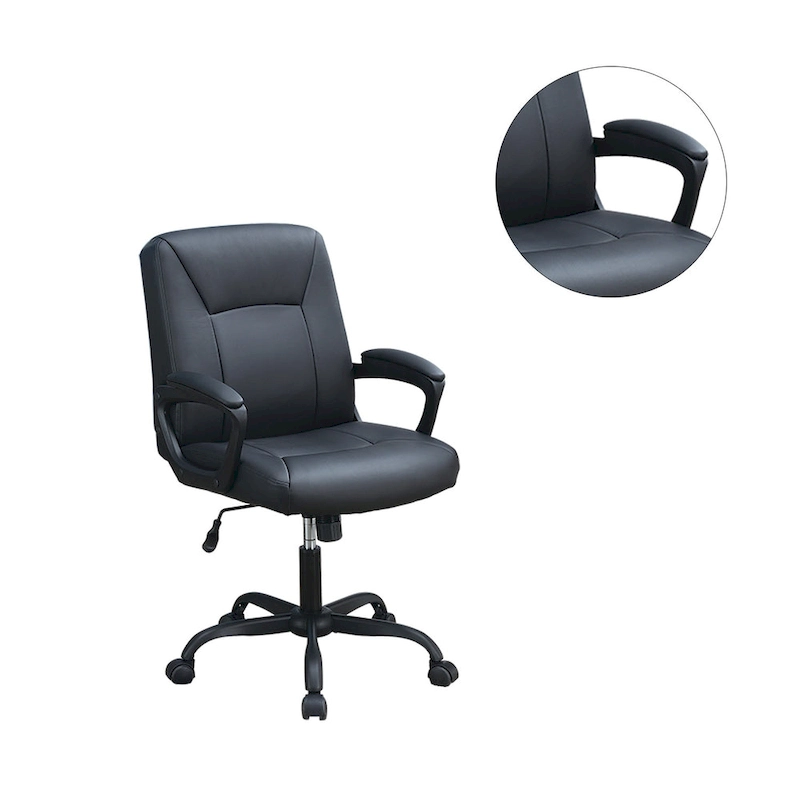 Adjustable Height Office Chair with Padded Armrests