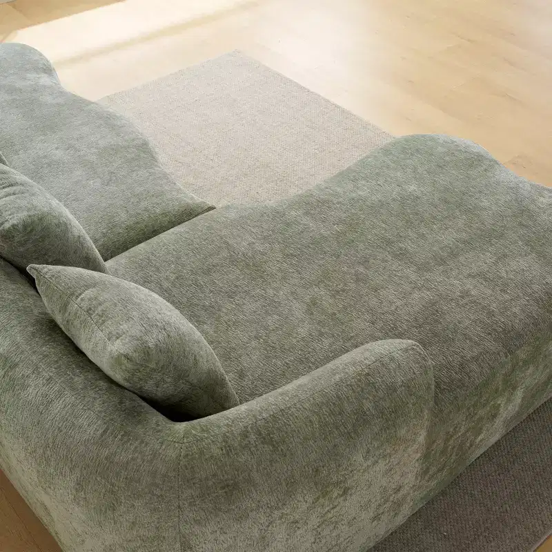 GDFStudio Belmont 104 Full Compression L-Shape Modular Chenille Upholstered Sectional Sofa
