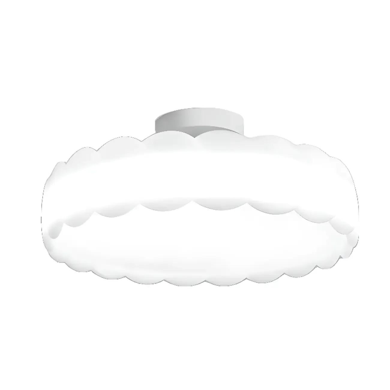 8 Elegant LED Semi Flush Ceiling Light in Natural Finish