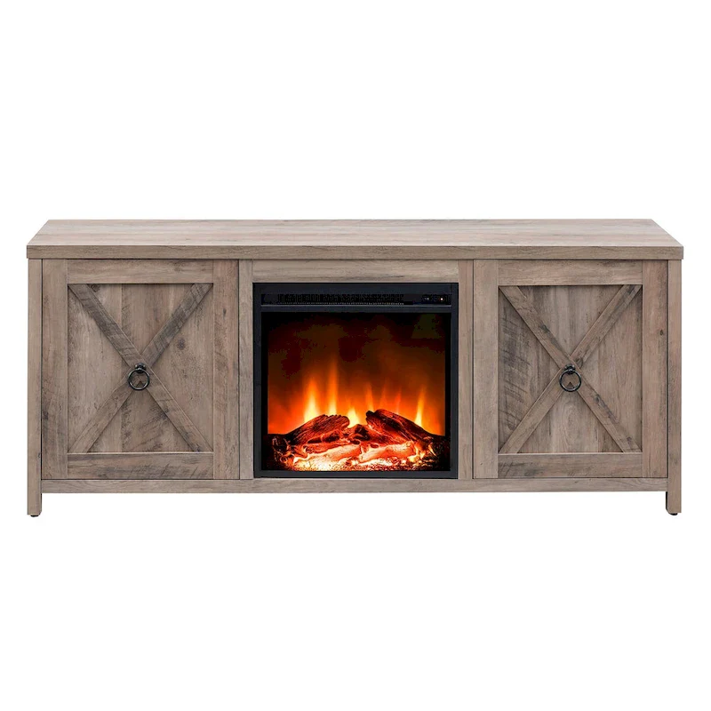 Granger 58  TV Stand with Log Fireplace Insert