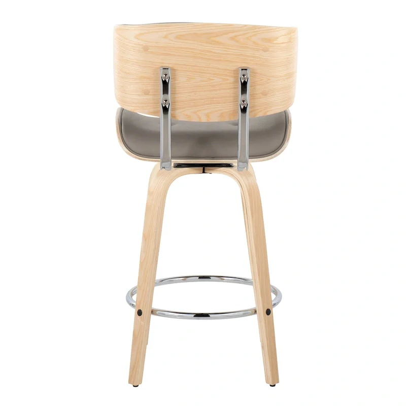 Leksand 26 Fixed-Height Counter Stool with Bent Wood Legs (Set of 2)