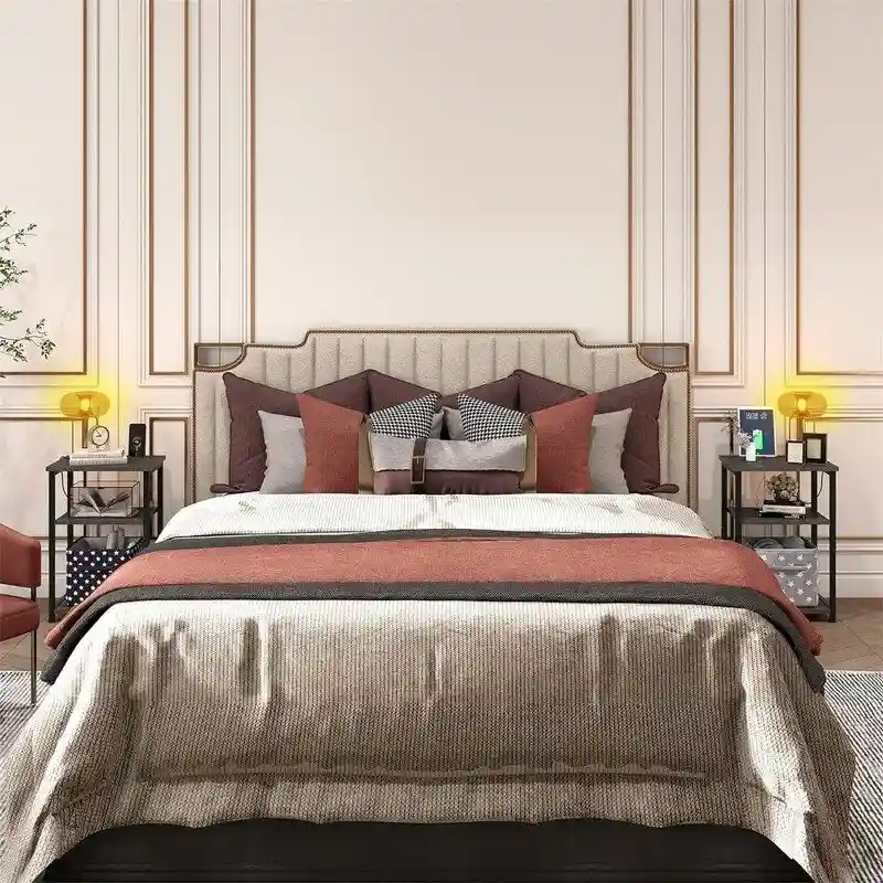 Narrow Side Table with Charging Station - 15.35D x 11.8W x 22.8H