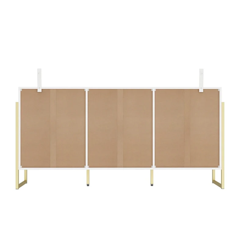 Versatile 9-Drawer Dresser - Sleek Black & Gold, Premium Quality Chest