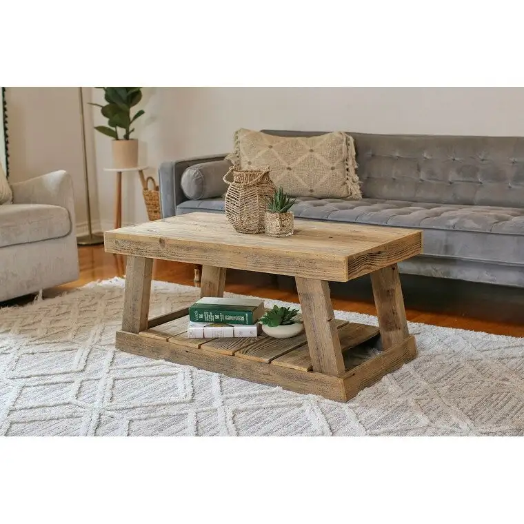 Natural A-Frame Wrap Around Coffee Table – Reclaimed Wood