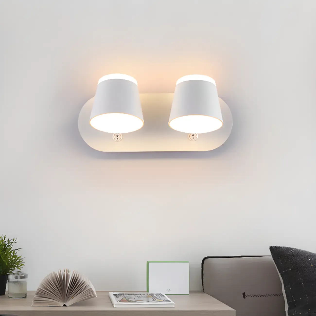 Modern Wall-Mounted Mini White Bathroom Vanity Light Fixture