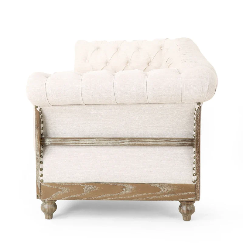 Saragus Chesterfield Sofa with Nailhead Trim by Christopher Knight Home - 85.50 L x 33.25 W x 28.50 H