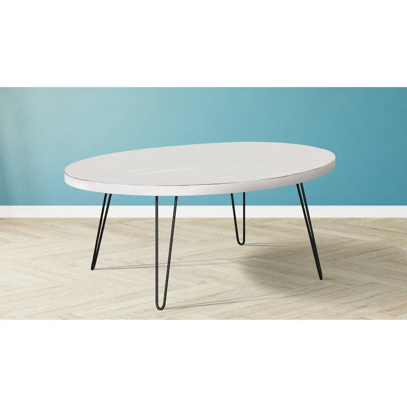 Raffles 44 Wood Oval Cocktail Table