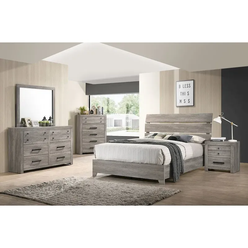 Perrine Gray Platform Bed