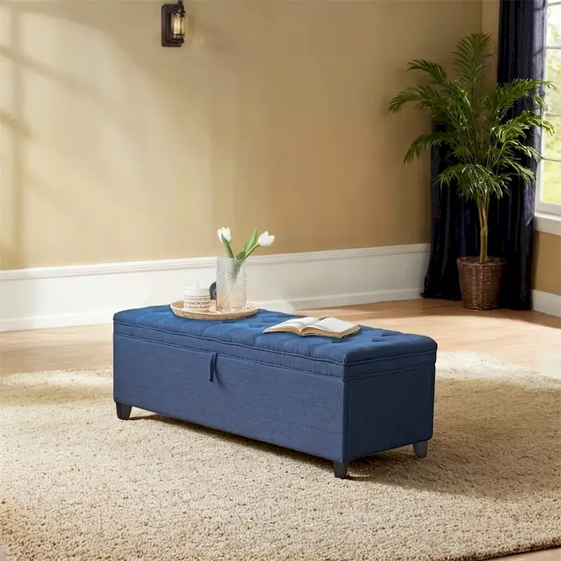 Extra Long Storage Ottoman Entryway Bench with Flip Top Storage Chest