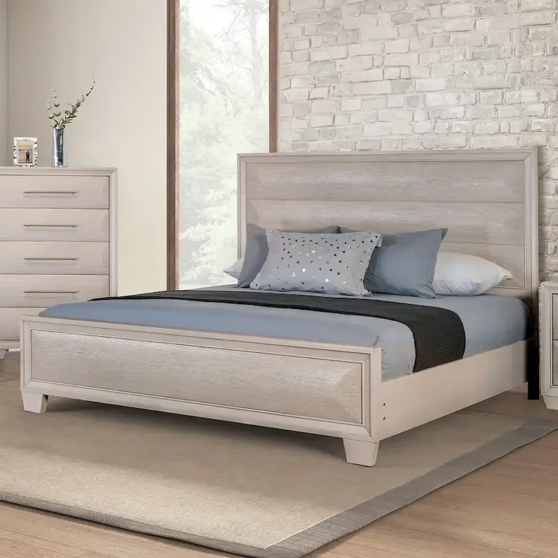 Furniture of America Chase Modern Rounded Wood Panel Bed