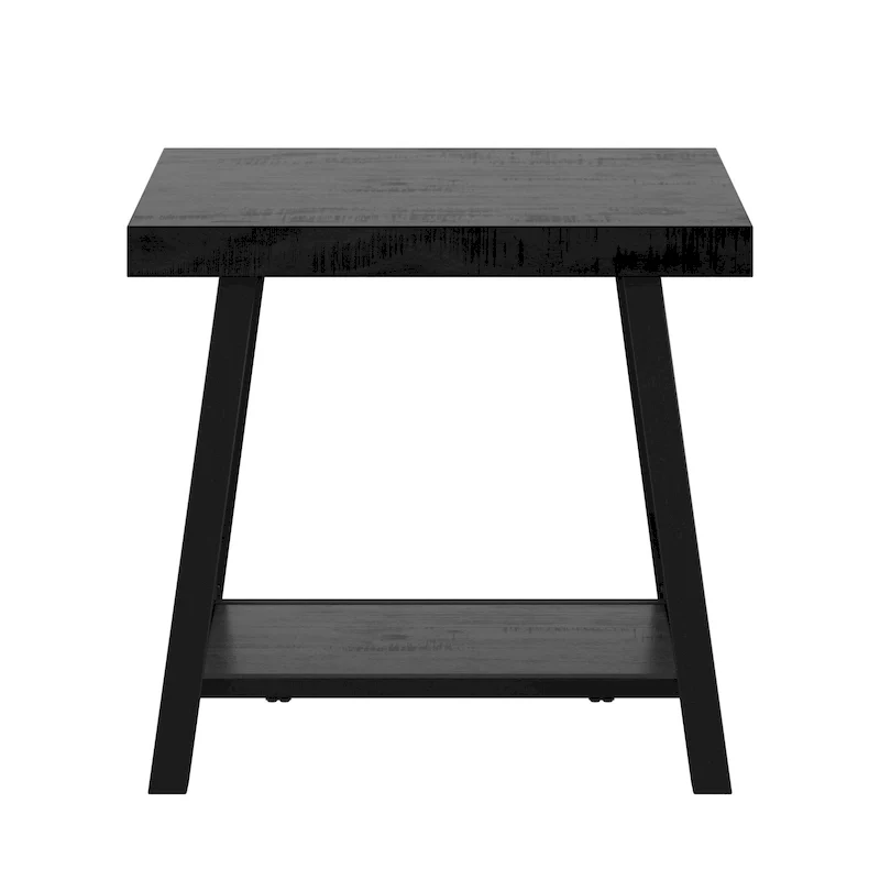 Bryson Rustic X-Base End Table with Shelf by iNSPIRE Q Classic