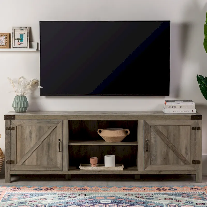 Firebranch 70-inch Barn Door TV Stand