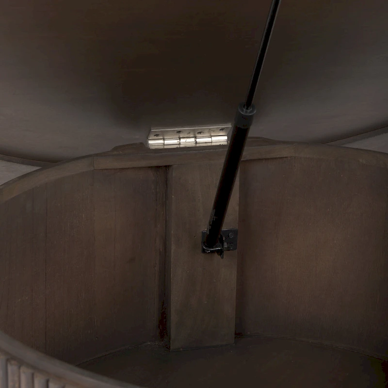 Terra 48L x 48W x 15H Dark Brown Wood Round Fluted Coffee Table