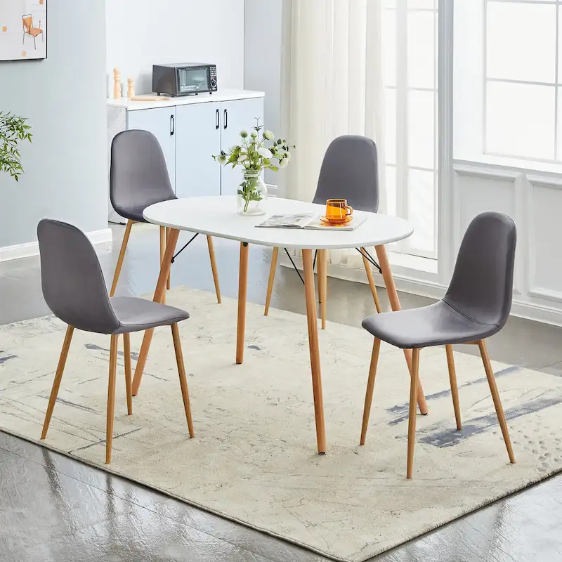 HomyLin Dining Chair Set of 4 Upholstered Fabric Low Back Armless
