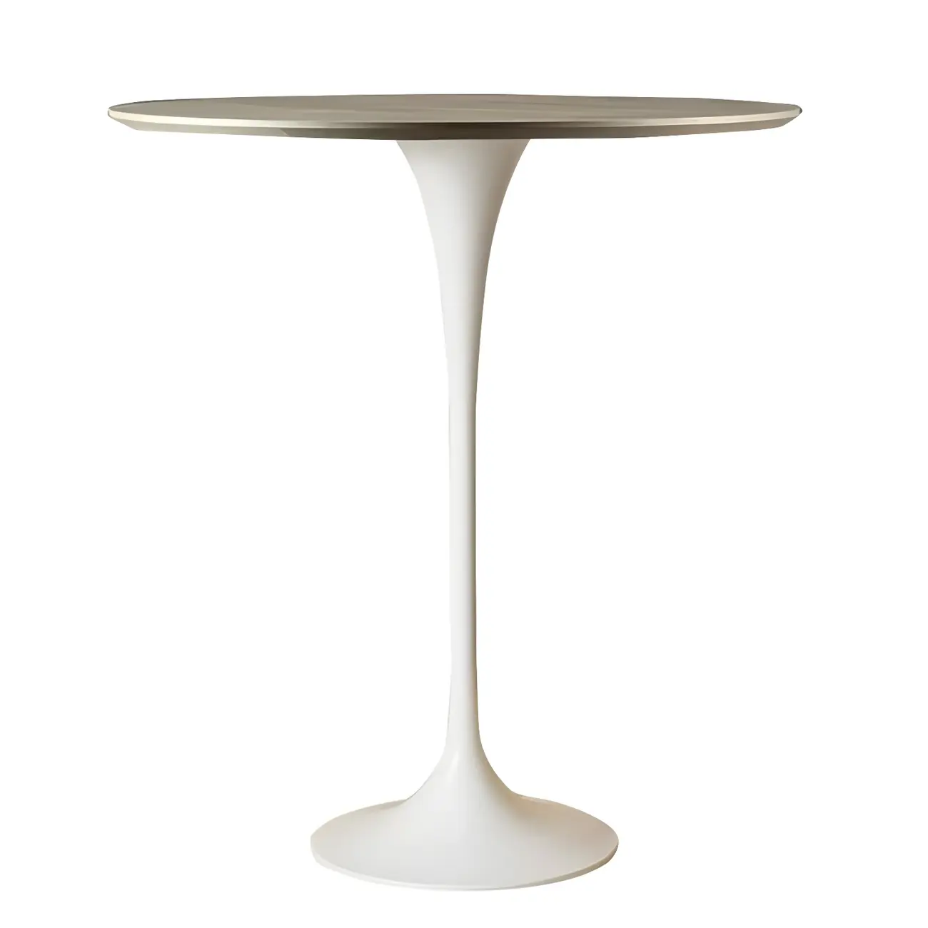 Round Glam Brown Gold Metal Tulip Base Bar Tables