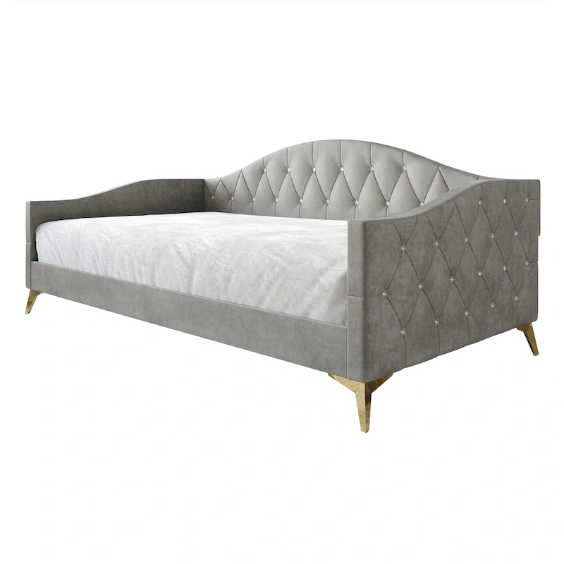 CraftPorch Elegant Crystal Button-Tufted Twin Size Upholstered Daybed