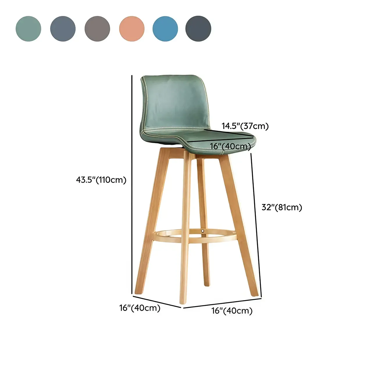 Saddle Leather Counter Height Low Back Swivel Bar Stools