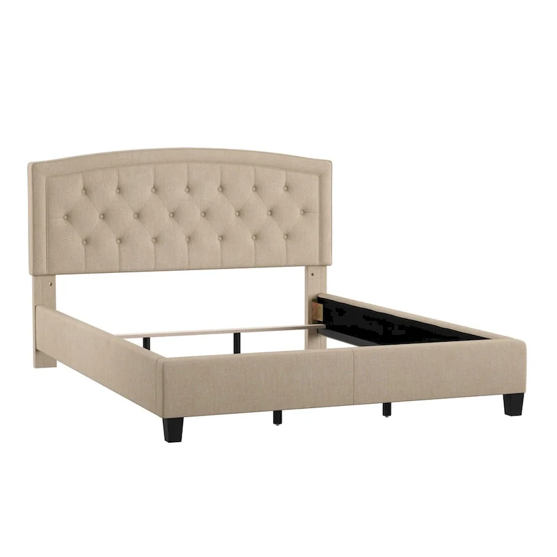 Fontana Adjustable Diamond-tufted Arched Back Bed by
