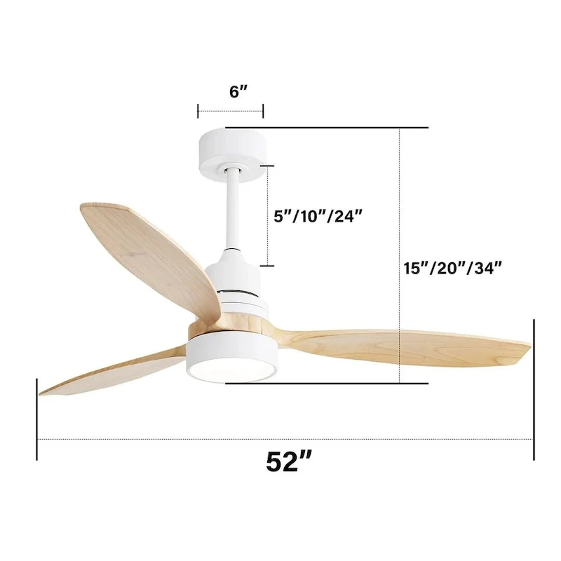 52  Low Profile Ceiling Fan with Light and Remote Control