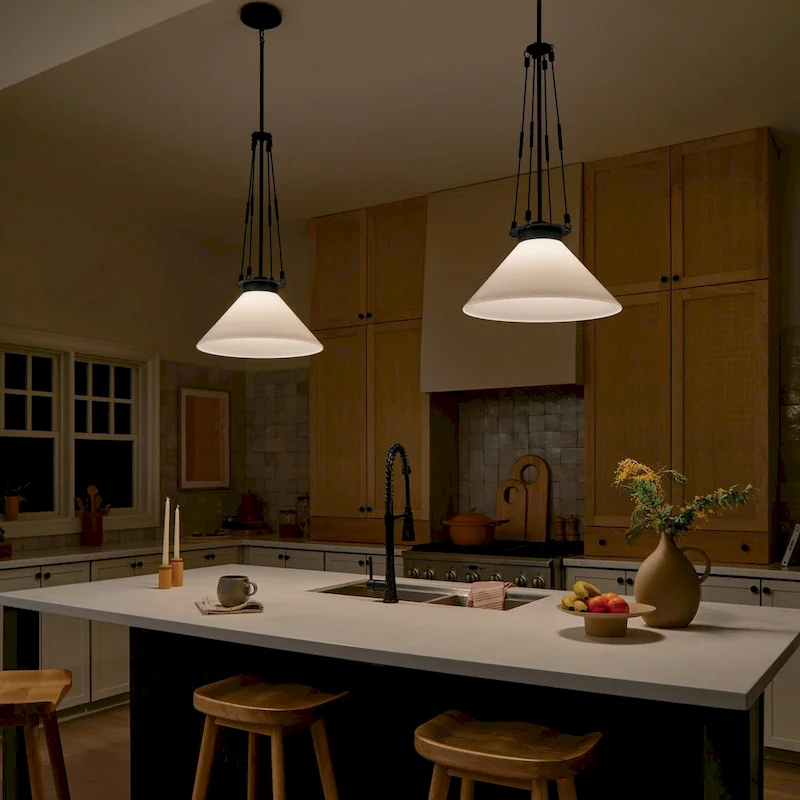 Kichler Lighting Albers 18.25 In. 1-Light Black Pendant Light