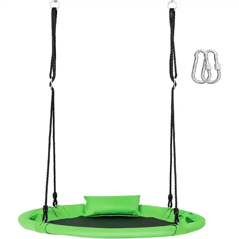 Costway 660 lbs Saucer Tree Swing 40 Inch Kids Toddler Swing Set with Adjustable Ropes