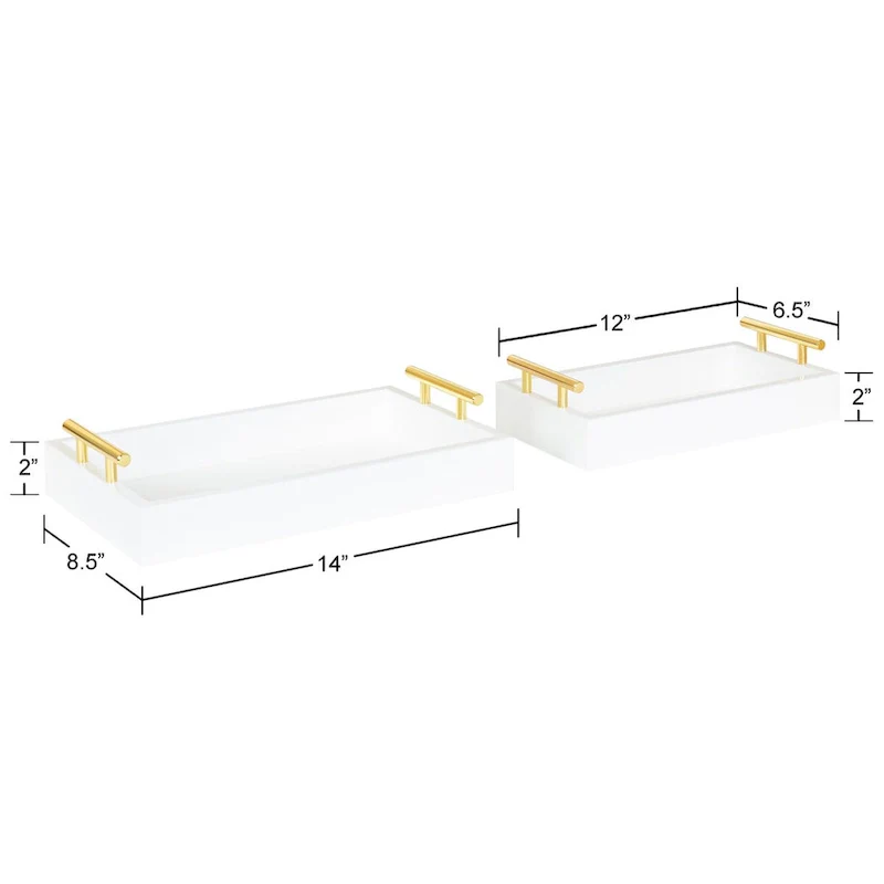 Kate and Laurel Lipton Rectangle Wood Tray Set - 2 Piece