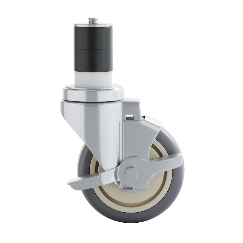 Set of 4 Commercial Heavy Duty Casters with 2 Swivel Casters, 2 Locking Casters