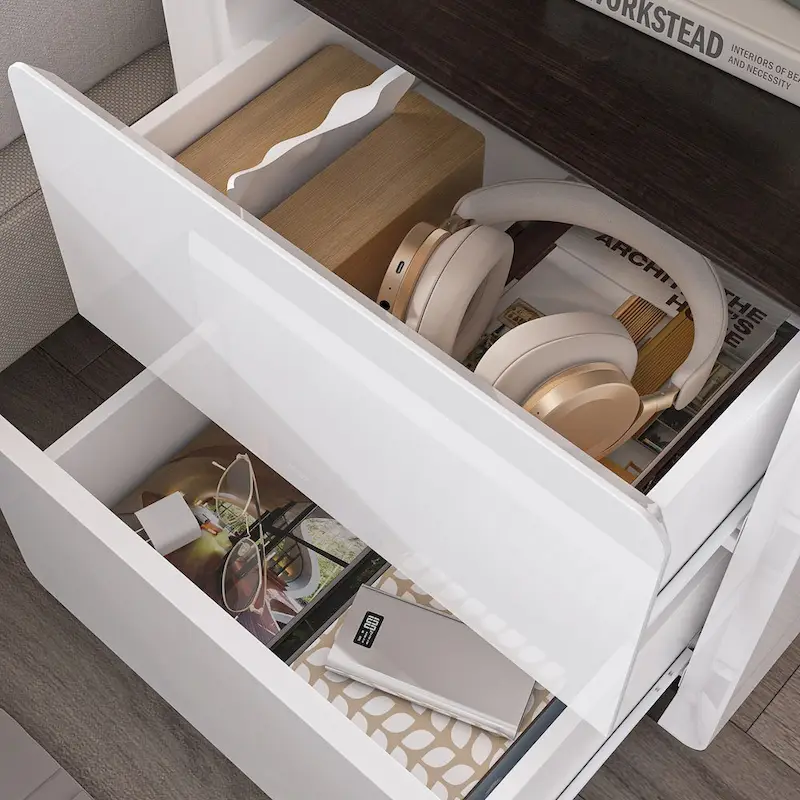 LED Nightstand White Modern Nightstand LED Night Stand Bedside Table