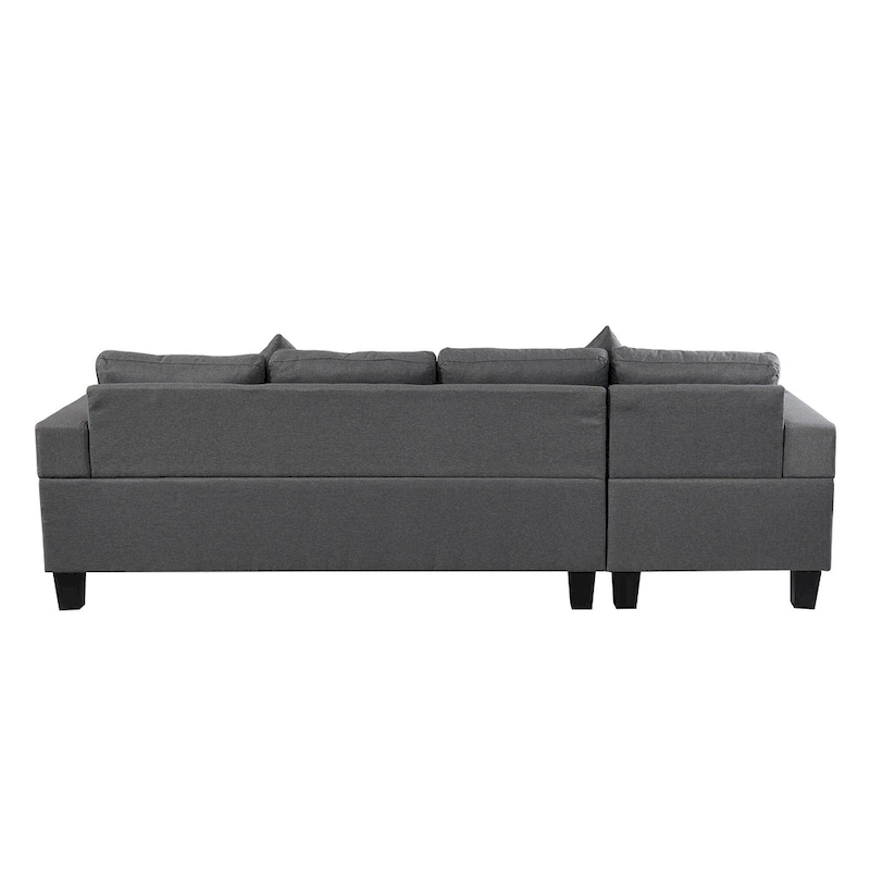 Modern 4-Seat L-Shaped Sectional Sofa with Lounge Chaise