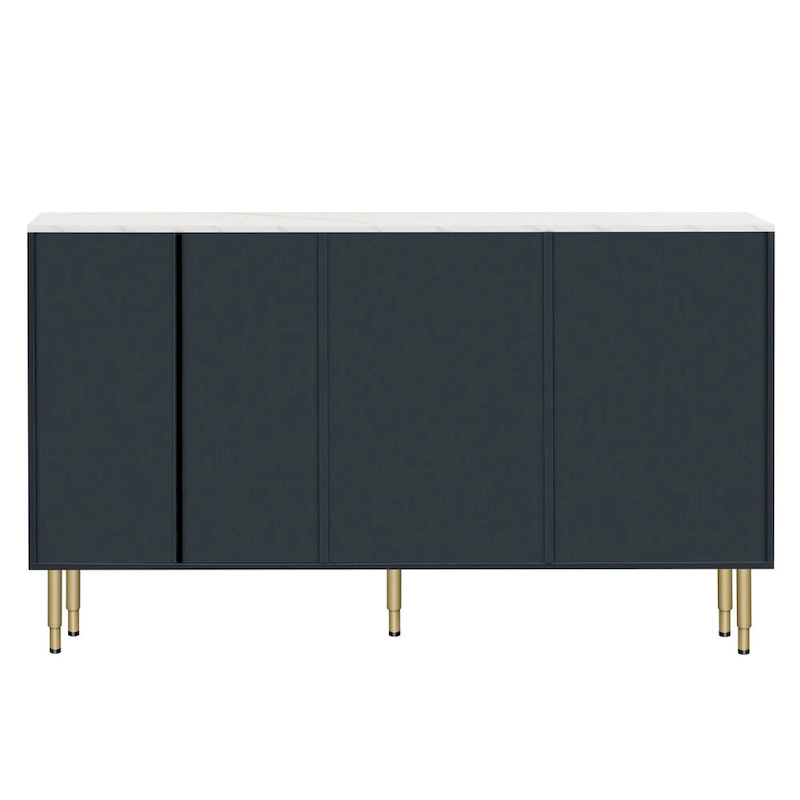 Modern Sideboard with Metal Legs and Handles - 60W x 16D x 36H