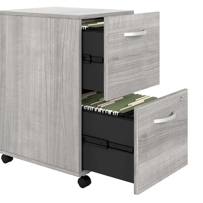 2 Drawer Mobile File Cabinet with Lock and Casters