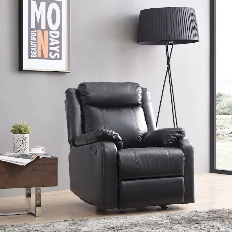 Faux Leather Rocking Recliner, Single Seat