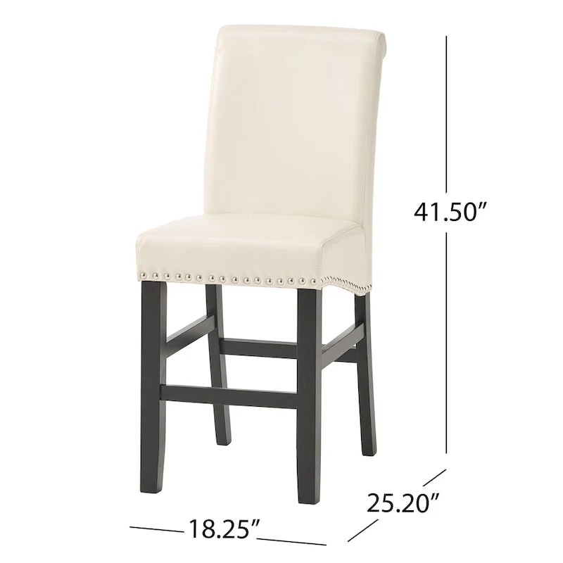 Lisette 41-inch Leather Counter Stool (Set of 2) by Christopher Knight Home