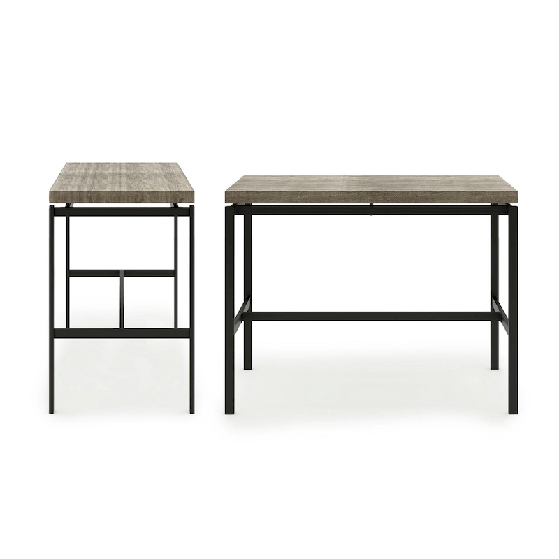 DH BASIC Grey and Black 5-Piece Counter Height Dining Set by Denhour