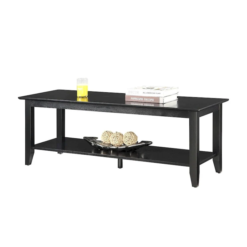 Two-Tier Coffee Table with Bottom Shelf