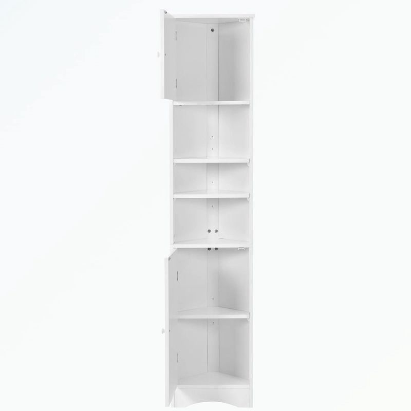 Tall Bathroom Storage Cabinet with Two Doors and Adjustable Shelves