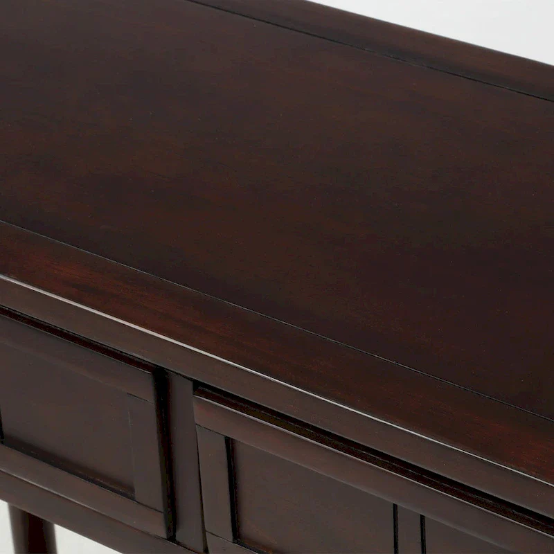 Console Table with 2 Drawers and Bottom Shelf - Solid Pine Wood