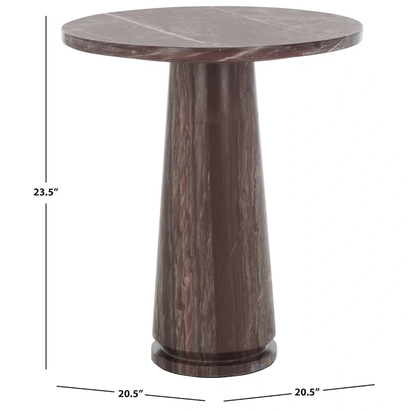 SAFAVIEH Couture Ghicu Tall Round Marble Accent Table - 22 In W x 21 In D x 24 In H - 21Wx21Dx24H