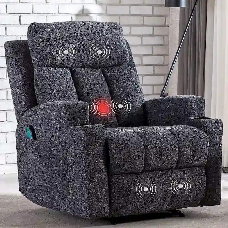 Ebello Massage Recliner Chair with Heat and Vibration Manual Sofa