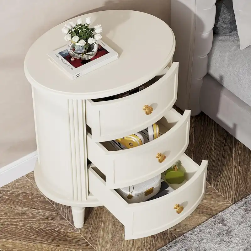 Fully Assembled Nightstand with 3 Drawers