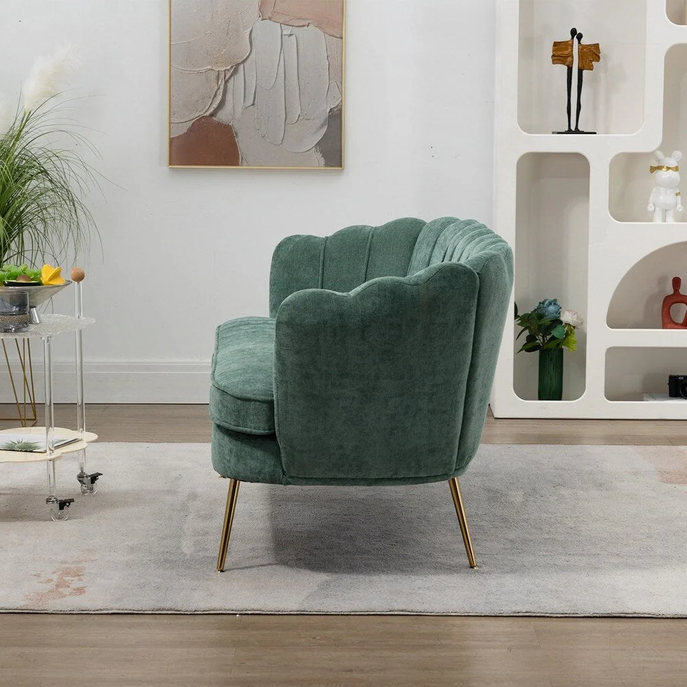 Small Mini Room Couch Two-Seater Sofa with Gold Metal Leg - 2 Seat