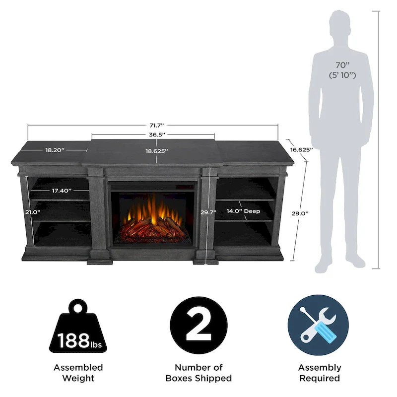 Fresno 72 Media Electric Fireplace by Real Flame