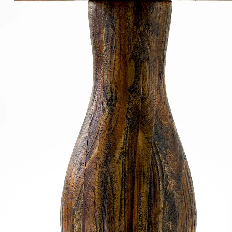 Distressed Jacobean / Antique Walnut Round Pedestal Dining Table – Seats up to 6