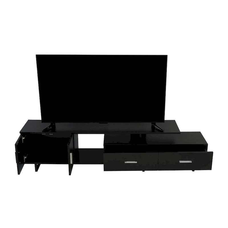 Avery 55-inch 2-Drawer 4-Shelf TV Stand in Steel