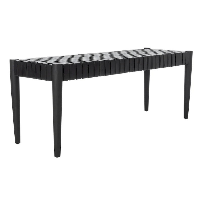 Manervia Wood & Leather Bench