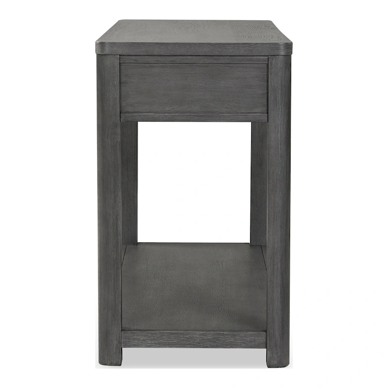 Furniture of America Piez Modern Ash Grey Wood 2-Drawer Sofa Table with Open Shelf