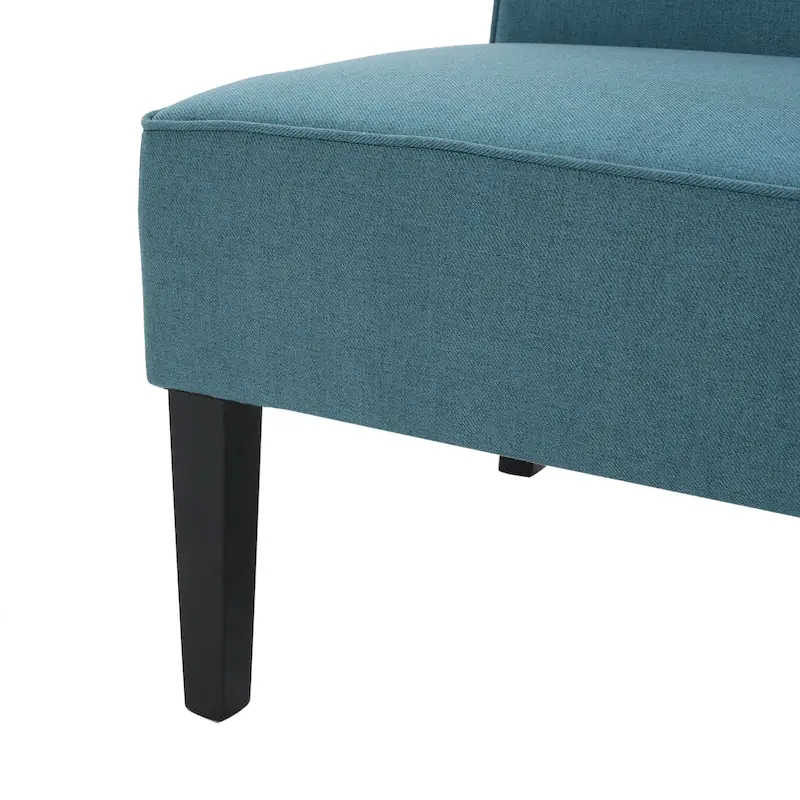Grey/Royal Blue/Dark Teal Armless Fabric Loveseat, 2-Person