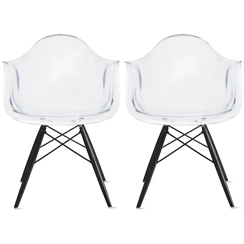 Molded Shell Eiffel Dining Arm Chair (Set of 2)