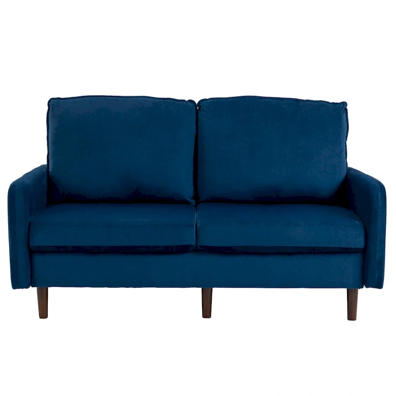 Modern Loveseat Velvet Wood Legs Sofa