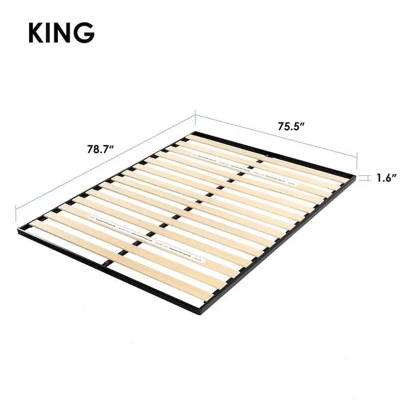 1.6 Inch Metal Bunkie Board with Wood Slats